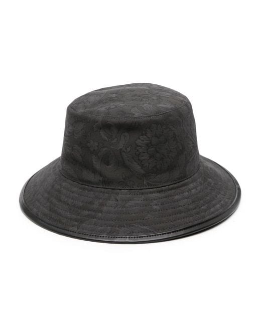 Cappello bucket con stampa Barocco di Versace in Black da Uomo