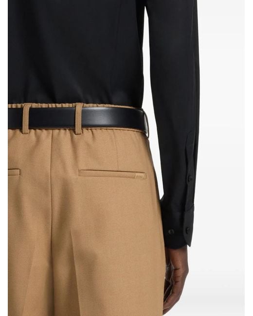 Boss Blue Long-Sleeve Tailored Shirt for men