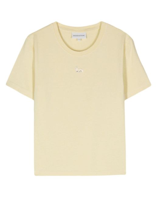 Fox-motif cotton T-shirt Maison Kitsuné en coloris Natural