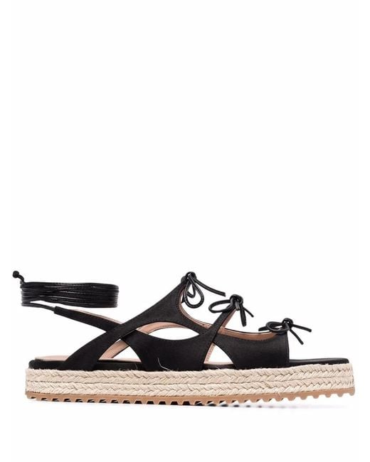 Scarosso Black X Paula Cademartori Leather Sandals
