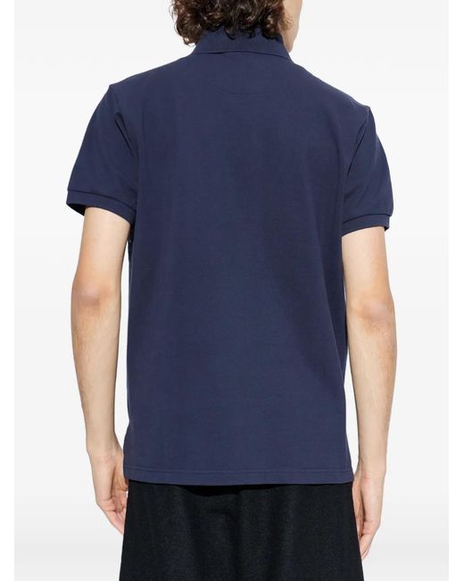 Etro Blue Cotton Pique-Polo Shirt With Pegaso Embroidery for men