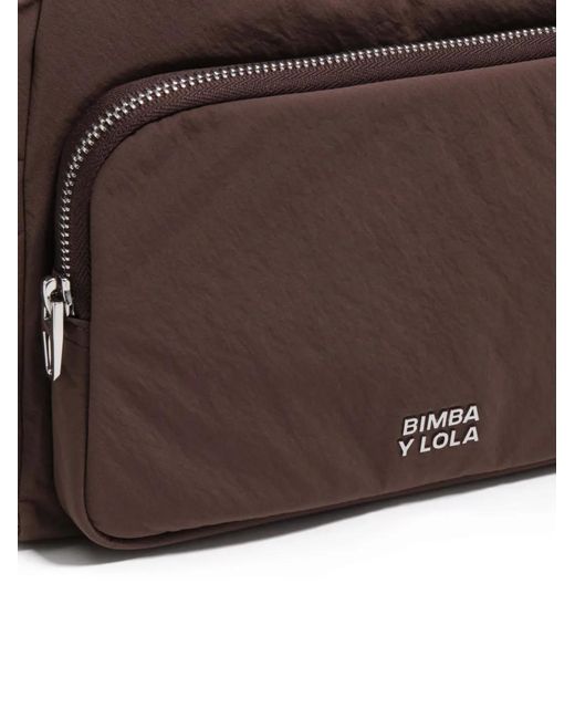 Bimba Y Lola Brown Medium Pocket Bucket Bag