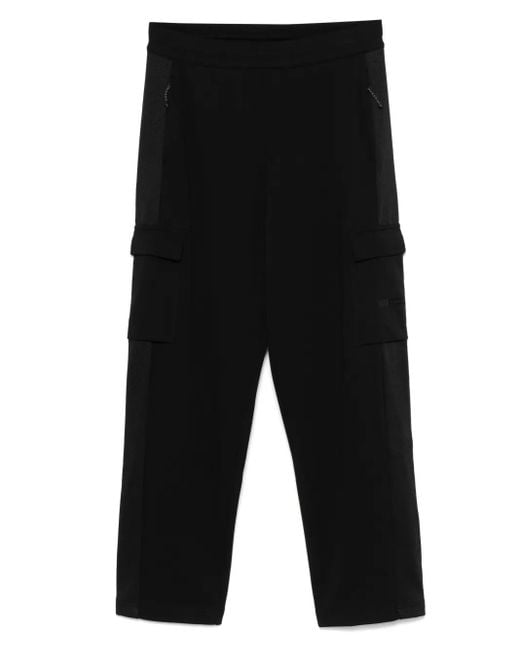 EA7 Black Cargo Track Pants for men