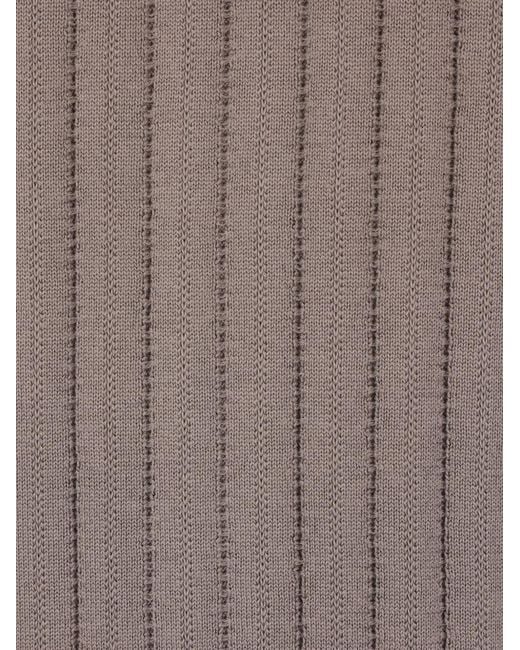 Brunello Cucinelli Brown Ribbed Buttoned Shirt for men