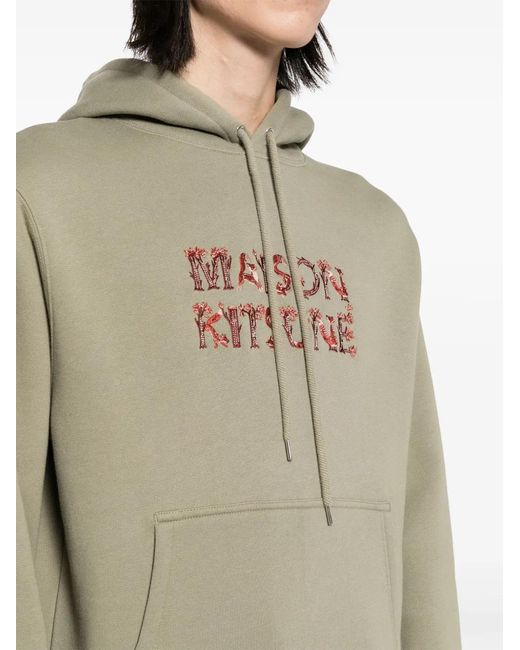 Maison Kitsuné Gray Woodland Alphabet Hoodie for men