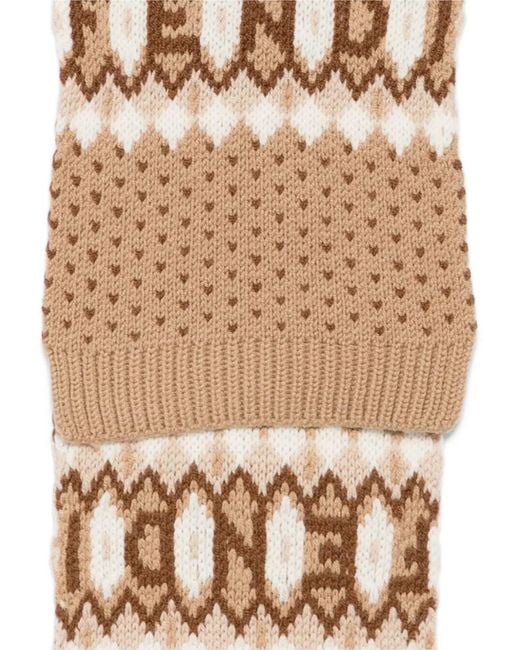 Fendi Metallic Geometric-Pattern Scarf