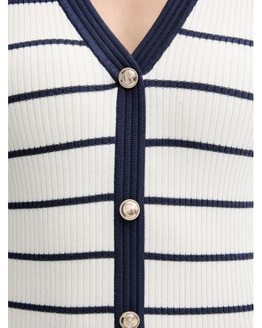 Robe Mi-Longue À Rayures Guess en coloris White
