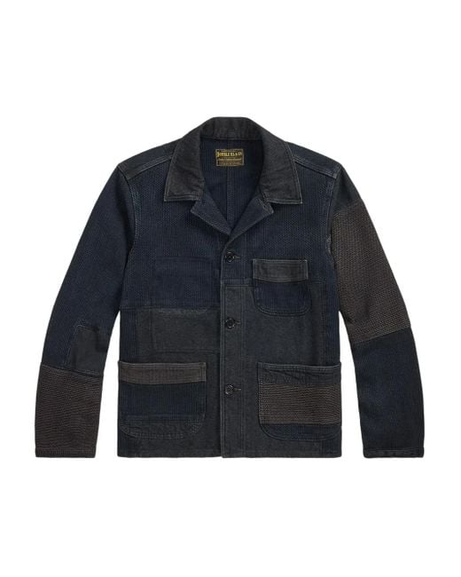 Chaqueta utility con diseño patchwork RRL de hombre de color Blue
