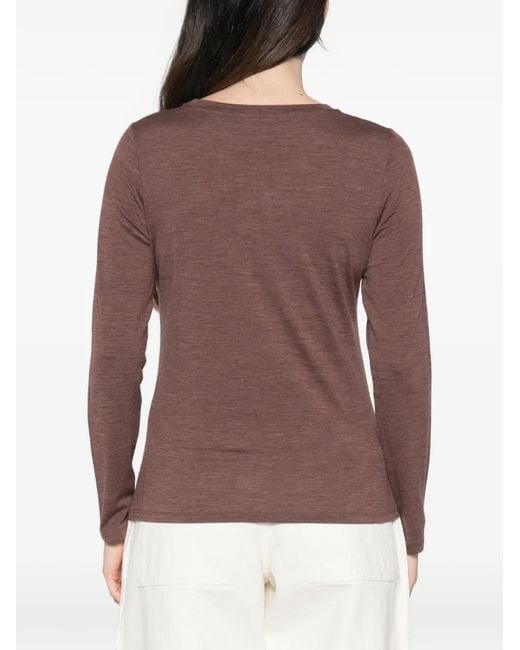 MAISON 123 Brown Long-Sleeve T-Shirt