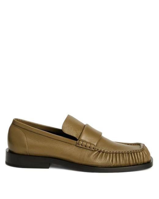 Jil Sander Green Wrinkled-Detail Loafers for men