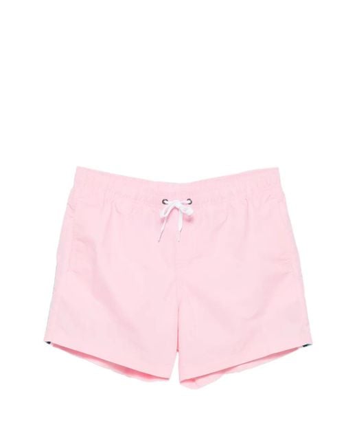 Sundek Pink Stripe-Detail Swim Shorts for men