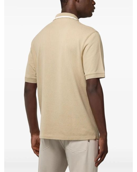 Polo de piqué en algodón Boggi de hombre de color Natural
