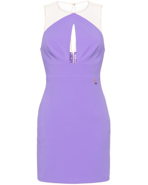 Vestido corto con detalle de abertura Elisabetta Franchi de color Purple