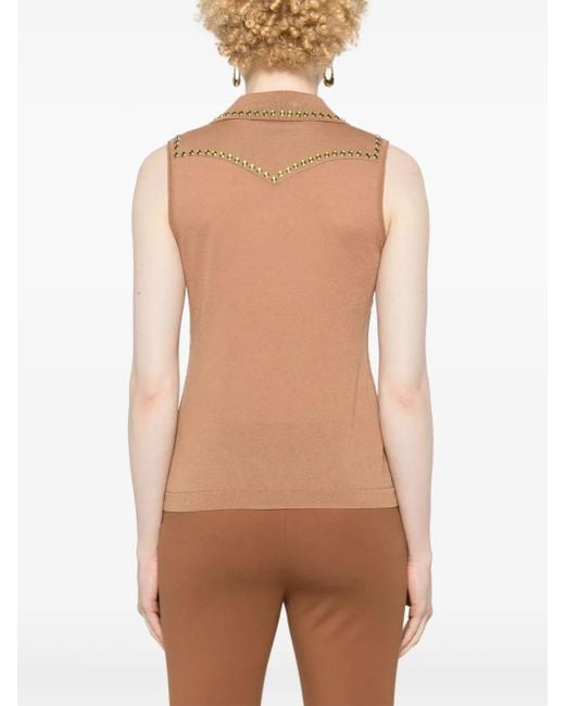 Dorothee Schumacher Natural Stud-Embellished Knitted Top