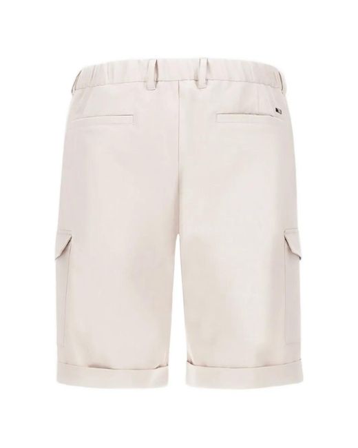 Herno White Drawstring Cargo Shorts for men