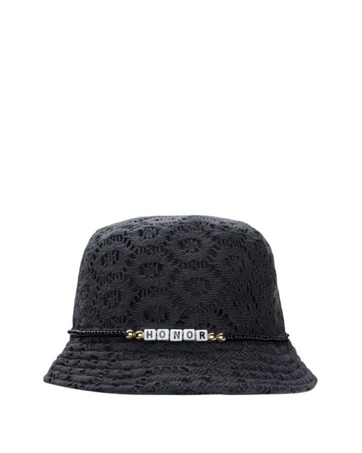 Honor The Gift Black Friendship Crochet Bucket Hat for men