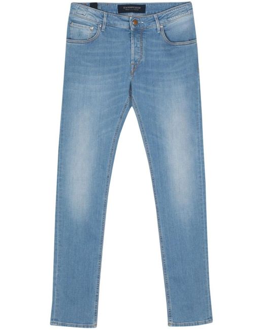 Hand Picked Blue Mid-rise Slim-fit Jeans for men