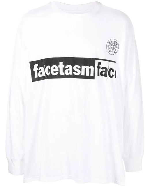 Facetasm White Logo-Print Crew-Neck T-Shirt for men