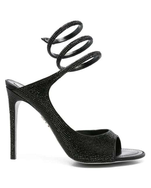 Sandali Con Cristalli 105Mm di Rene Caovilla in Black