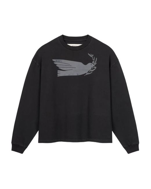 ROUGH Black Flying Bird Sweatshirt for men