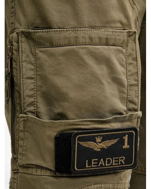 Aeronautica Militare Green Patch-Detail Cargo Pants for men