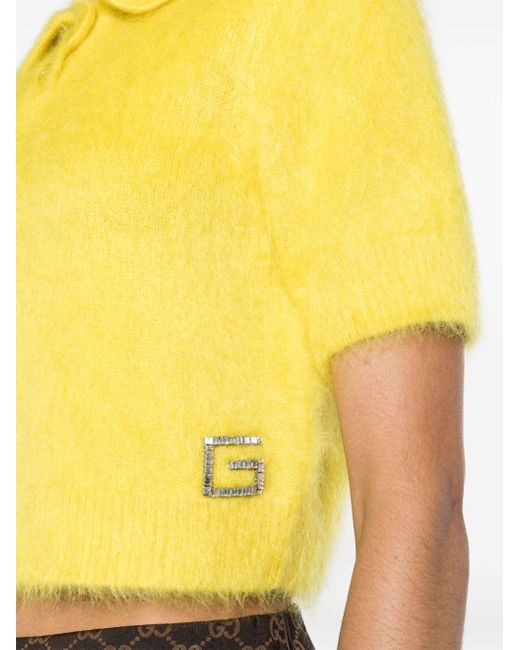 Gucci Yellow Wool-cashmere-silk Polo Shirt