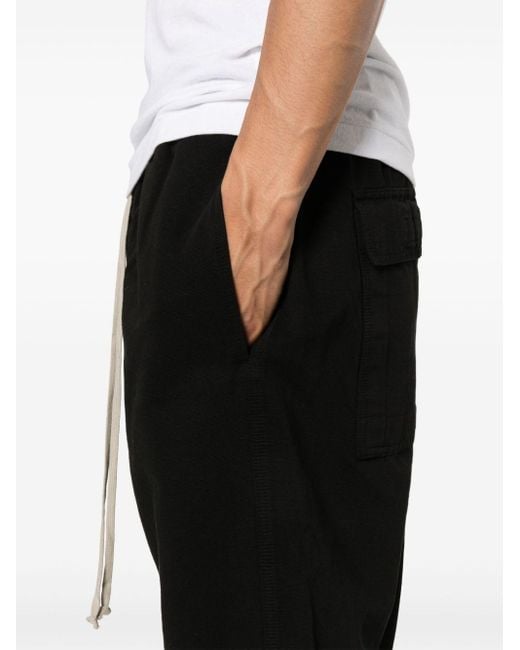 Rick Owens Black Drawstring Pods Drop-crotch Shorts for men