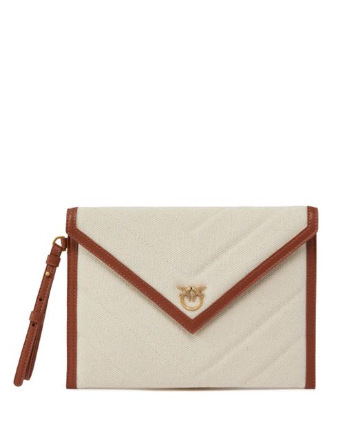 Pinko キャンバス クラッチバッグ Natural