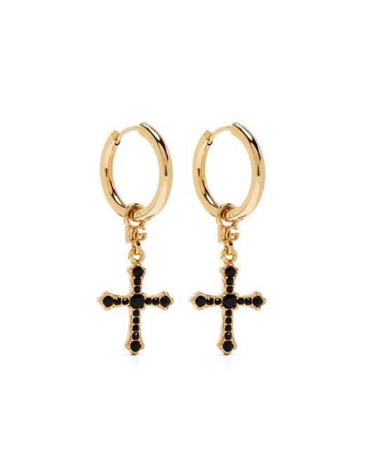 Dolce & Gabbana White Crucifix Drop Earrings
