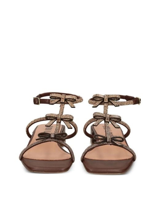 Bibi Lou Brown Poline Crystal-Embellished Sandals