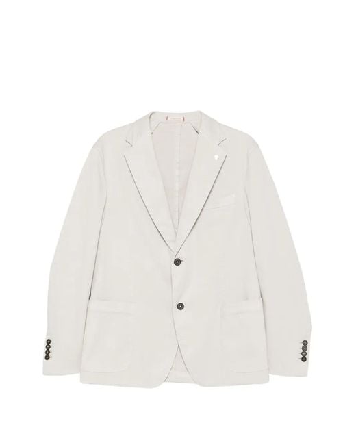 Sartoria Tramarossa White Filippo Notched-Lapel Blazer for men