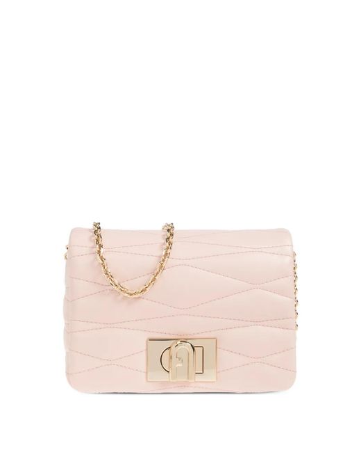 Bandolera 1927 mini acolchada con cadena Furla de color Pink