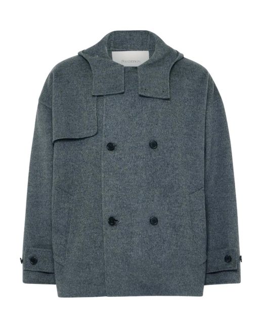 J.W. Anderson Doppelreihige Kapuzenjacke in Blue für Herren