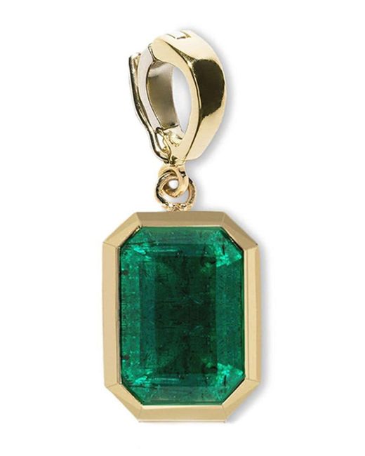 Azlee Green 18kt Yellow Old Large Rich Emerald Pendant Charm