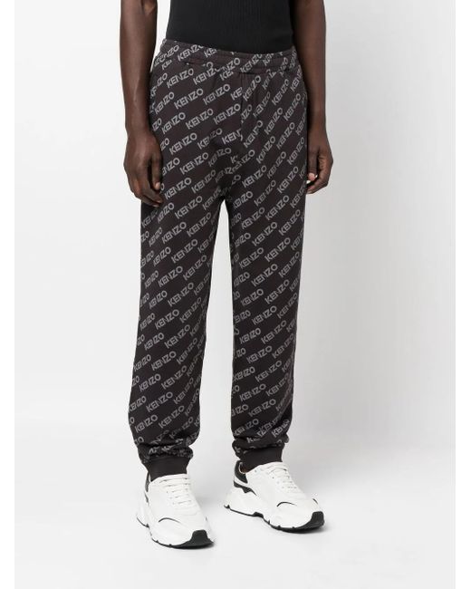 KENZO Gray Monogram Sweat Pants for men
