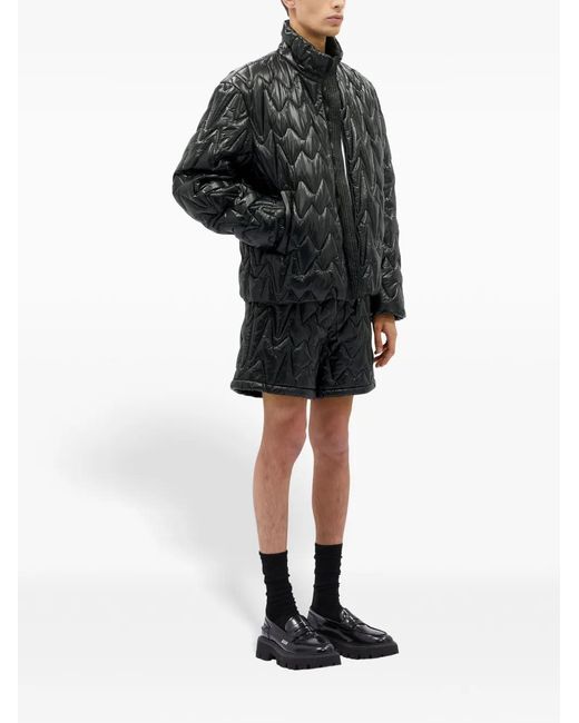 MSGM Black Quilted Padded Jacket for men