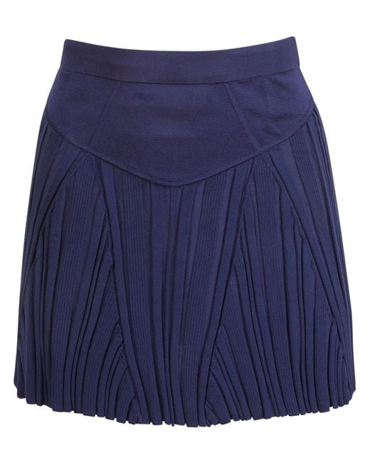 Fleur du Mal Blue Ribbed Mini Skirt