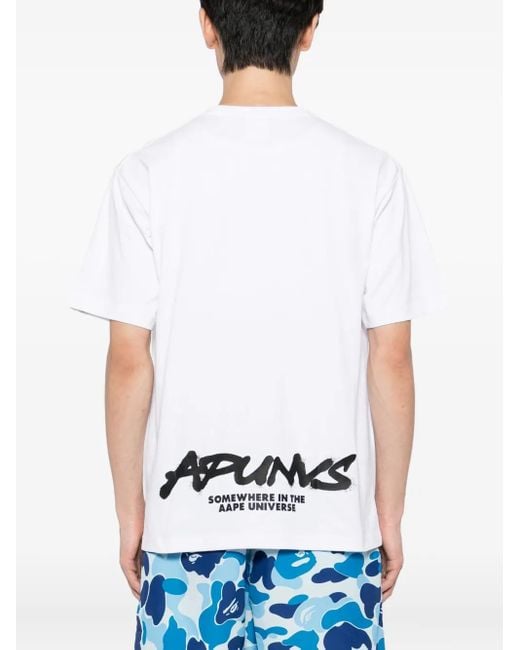 Aape By A Bathing Ape White Short-Sleeved T-Shirt for men