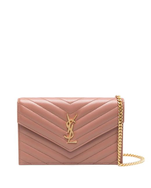 Saint Laurent Pink Cassandre Envelope Clutch Bag