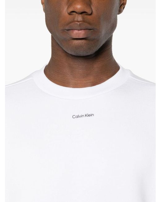 Felpa con stampa di Calvin Klein in White da Uomo