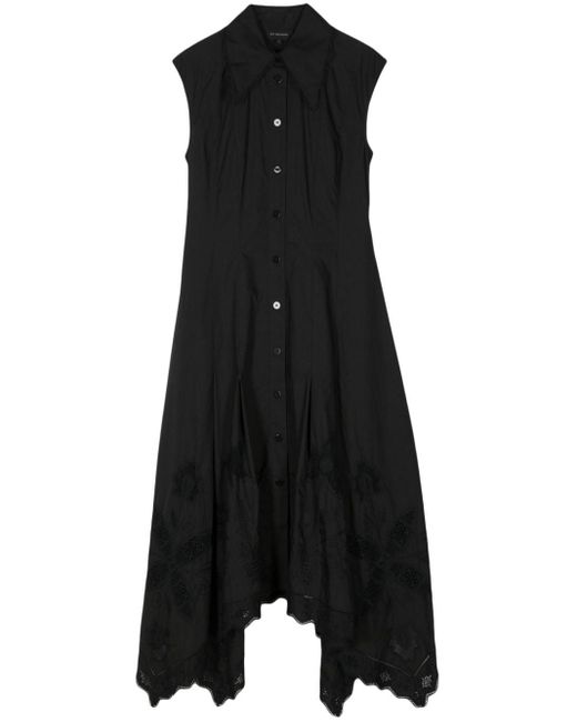 Lee Mathews Black Victoria Embroidered Cotton Dress