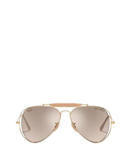 Dolce & Gabbana Natural X Ray-Ban Aviator-Frame Sunglasses