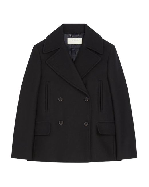 Dries Van Noten Black Klassische Cabanjacke