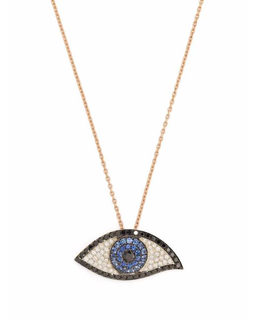Monan White 18Kt Rose Sapphire And Diamond Necklace