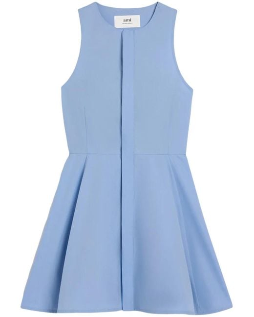 AMI Flared Mini-Jurk in het Blue