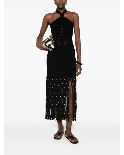 Jonathan Simkhai Black Halterneck Textured Top