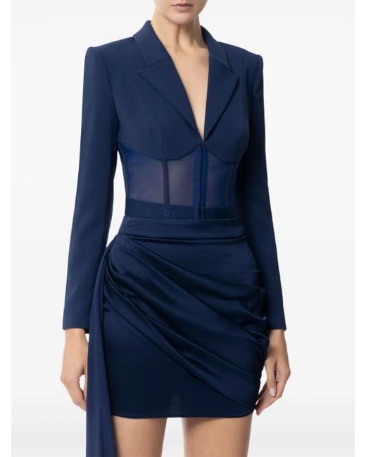 ジャケット ELISABETTA FRANCHI Crepe and tulle blazer Elisabetta Franchi Crêpe And Tulle Blazer | ShopSimon