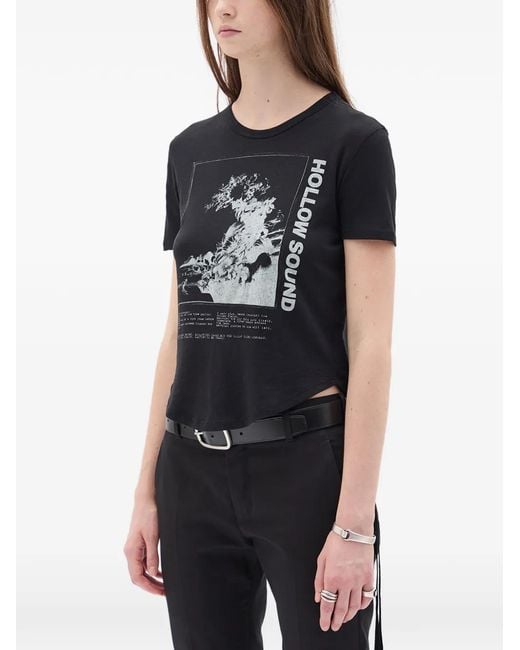Ann Demeulemeester Black Graphic-Print T-Shirt