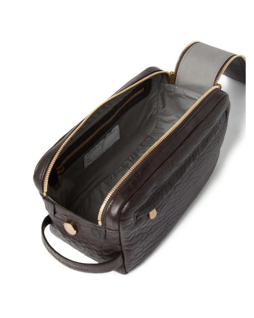 メンズ Brunello Cucinelli レザー トラベルポーチ Black