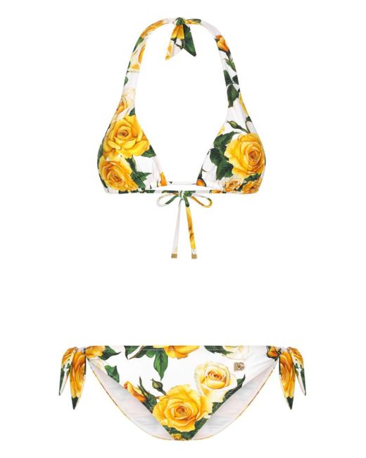 Dolce & Gabbana Triangel Bikini in het Yellow